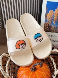 Dép Đi Trong Nhà Chống Trượt Mùa Hè Cho Cặp Đôi Hoạt Hình Dễ Thương Trong Nhà Phòng Tắm EVA Đế Mềm PVC Chất Liệu Dép Lê