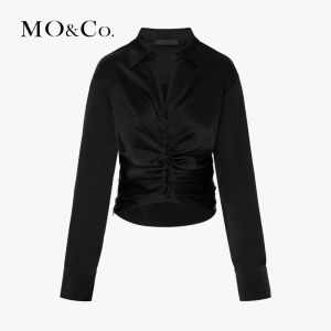 MO&Co. | Cool Touch Acetate Fabric Handmade Rose Embroidery Short Top