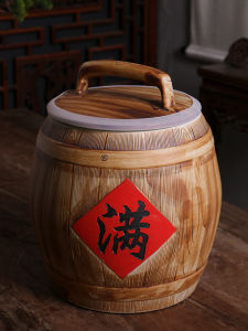 ถังเก็บข้าวเซรามิกจีนโบราณแบบปิดมิดชิด ป้องกันความชื้น ป้องกันแมลง ขนาด 10 ปอนด์ 20 ปอนด์ 50 ปอนด์ ถังเก็บข้าวแบบคลาสสิก