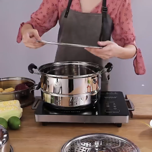 💕หม้อนึ่งสแตนเลส 3ชั้น ขนาด 28CM ใช้กับเตาแม่เหล็กไฟฟ้าได้💕
