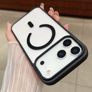 [เข้ากันได้กับ Magsafe] เคสโทรศัพท์ป้องกันทนทานต่อการกระแทกป้องกันสีเหลืองด้านหลังแข็งแบบใสบางสำหรับ iPhone 17 Pro Max Air 16 Pro Max 16E 15 Plus 14 Pro 13 12