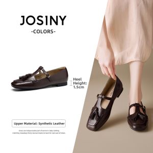 Josiny | French Vintage Mary Jane Loafer Flats with Fringe 2026 Spring