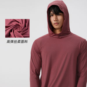 Spring New Nylon Outdoor Lightweight Breathable Casual Sports Long Sleeve T-Shirt Quick Dry Hoodie Mens Overhead Sweatshirt