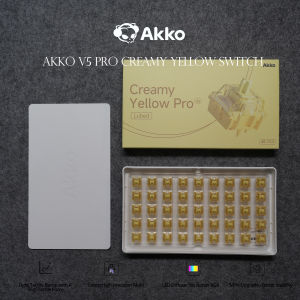 Akko V5 Pro Cream Yellow Switch 5 Pin 50gf Thocky Linear Switch Factory Lubed Compatible with Cherry MX Mechanical Keyboard