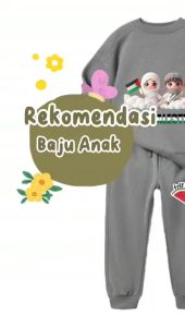 Setelan Anak Joger Sweater Laki-Laki Perempuan Palestina Terbaru Usia 1-6 Tahun