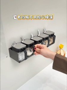 YissTiee Kitchen storage rack spice rack wall mounted / countertop use