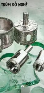 Mũi khoan kính kim cương khoét kiếng gạch men đá cứng bê tông gốm sứ lỗ tròn loại tốt xịn 6mm 8li 10 12 14 đến 80li