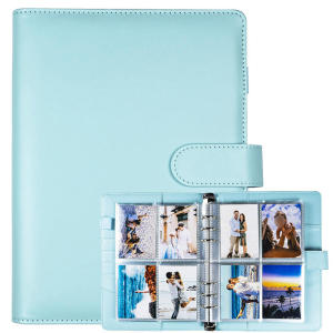 A5 หลวมปกหนังสือโน้ตบุ๊คหนังสือ 25 แผ่น 4 ตารางกระเป๋า INS DIY PVC Photo Album Binder Photocards ผู้ถือ