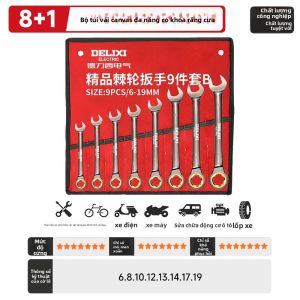 DELIXI Electric | Bộ 12 Cái Cờ Lê Đa Năng Hai Đầu Cờ Lê Mở Và Cờ Lê Bánh Cóc Dùng Cho Sửa Chữa Ô Tô Bảo Trì Gia Đình DIY Thép Chất Lượng Cao Bền Bỉ