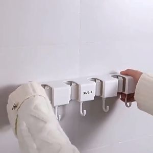 ตะขอติดผนัง ที่แขวนไม้กวาด แบบไม่ต้องเจาะ ติดตั้งง่าย รับน้ำหนักเยอะ แข็งแรงทนทาน