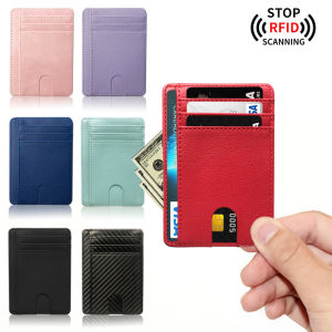 MENGMIAN | Ultra Thin RFID Mini Leather Card Wallet