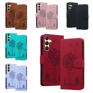 Magnetic Leather Wallet Case for Samsung Galaxy A12 A13 A14 A15 A34 A22 A23 A24 A25 A33 A35 A53 A54 A55 Flip Cover Dandelion Cat