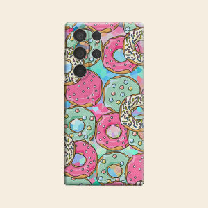 Pastel Donut Seamless Luxury Fashion Full Lens Protective Case for Samsung Galaxy S26 S25 S24 A56 A36 Plus Ultra
