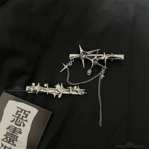 Sweet Cool Spicy Star Irregular Diamond Tassel Hair Clip Bangs Side Y2K Duckbill Hair Clip Alloy Geometric Rhinestone Hair Accessories