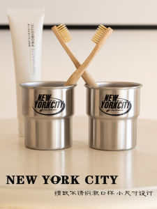 NewYork Stainless Steel 304 Toothbrush Cup High Aesthetic Value New 2024 Model Metal Material Simple Style Bathroom Accessories