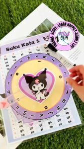 Suku Kata Montessori Wheel (A/I/E/O/U) Kuromi | Suku Kata  Bahasa Melayu | Preschool Learning BM