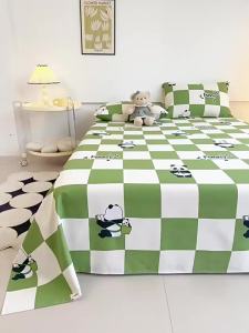 《311》 Tấm trải giường đơn bằng vải cotton thô nguyên chất kiểu mới   Bộ chăn ga gối dày hoàn toàn bằng cotton ba mảnh   Hút ẩm và thoáng khí cho sử dụng tạ