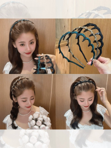 Upgraded Version Double-Sided Large Tooth Wave Hairband High Forehead Face Washing Hair Clip Womens Headwear Fashionable Hair Accessories