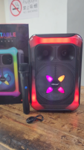 ลำโพงบลูทูธ ดอก8นิ้ว KTS-2452 ปรับไฟ/ปรับเสียงได้ ขับ12W เชื่อม2เครื่องได้ รองรับAUX TF USB เสียงดี เบสแน่น Bluetooth Speaker แถมไมค์ลอย1ตัว