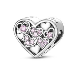Chất Liệu Bạc 925 Hạt Charm Mặt Dây Chuyền Cho Vòng Tay Vòng Cổ-Gia Đình Tình Bạn Chị Em Mẹ Thiết Kế Trang Sức Nữ Làm Quà Tặng