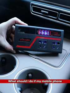 Car power Inverter Multifunctional 8 hole output 12V/24V to 220V PD charging QC 3.0 USB/Type C Charger Suitable for any car model Voltage Converter Auto Power Inverter