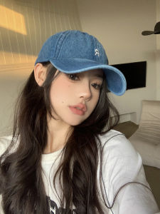Letter R Denim Baseball Cap Female K-style Trendy Spring and Summer American Wide Brim Face Small Big Head Circumference Peaked Cap Male Hat
