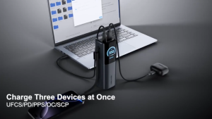 Sạc Dự Phòng Pin 20000mAh 165W Vention Siêu Nhanh Dây Type-C Tích Hợp Màn Hình AI Mặt Cười Dây Đeo Tay Sạc 3 Thiết Bị Cùng Lúc Mang Lên Máy Bay Dễ Dàng