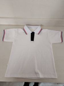 Áo Thun Polo Tay Ngắn Màu Trắng Mùa Hè Cho Nam Và Nữ Cổ Áo Kẻ Sọc Đỏ Đen Cổ Áo Kẻ Sọc Xanh Lam Cổ Áo Kẻ Sọc Màu Xanh Lam