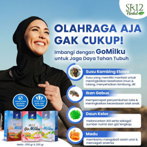 Go Milku SR12 Original 200gr: Susu Kambing Etawa Asli Halal Bpom TINGGI KALSIUM RENDAH GULA
