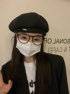 Mũ Trùm Đầu Hình Thoi Màu Đen Cỡ Lớn Cho Nữ Mùa Thu Đông Phong Cách Nghệ Sĩ Nhỏ Gọn Kiểu Nhật Bản Cổ Điển