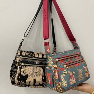 Oxford Cloth Crossbody Bag Womens Lightweight Canvas Single Shoulder Bag Nylon Material Waterproof Mom Bag Casual Style