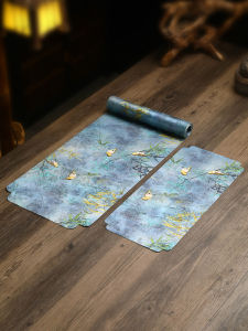 ผ้าปูโต๊ะชาสไตล์จีนแบบกันน้ำผ้าซาตินระดับไฮเอนด์สองด้านกันลื่นสำหรับใช้ในบ้านพร้อมด้ายไผ่