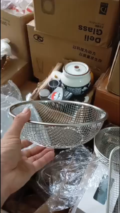 Rổ inox lưới kiểu Nhật đựng thức ăn chiên đựng trái cây đựng rau tiện lợi