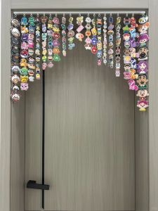 ผ้าคลุมประตูแบบติดผนัง DIY พร้อมสายรัดลูกปัด ผ้าคลุมตู้ ผ้าคลุมหน้าต่าง ไม่ต้องเจาะรู อุปกรณ์ตกแต่งบ้าน