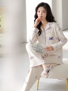 Miiow | Cat Woman Sleepwear Set 2025 New Autumn Spring Soft Breathable Comfortable Skin-friendly Ladies Home Clothes Outwear