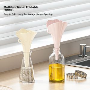Foldable Large Diameter Silicone Funnel for Kitchen and Home Liquid Transferring