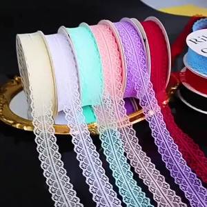 23M Ruy Băng Ren Trắng Cuộn 3Cm Chiều Rộng Thiết Kế Hoa Thanh Lịch Cho Ngày Lễ Tình Nhân Bó Hoa Gói Quà DIY Thủ Công Trang Trí