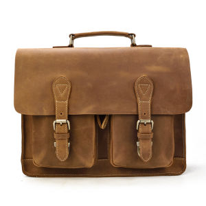 Royal Bagger Business Briefcase Laptop Bag for Men Genuine Cow Leather Cowhide Messenger Bags Top Handle Bags Man Retro Shoulder Crossbody Bag