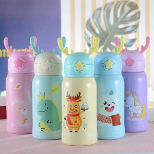 316 Stainless Steel Vacuum Cup Dual-Use Childrens Straw Water Cup Men and Women Baby Portable Anti-Fall Water Pot Primary School Students