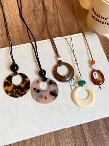 Amber Pendant Long Necklace Women Summer Vintage New Chinese Style Sweater Chain Decoration Luxury Small Niche High-End Sensation Accessories