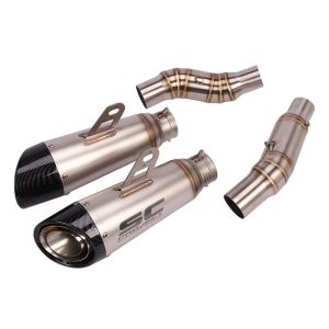 （Left & Right）For Kawasaki Z1000 Z1000SX Ninja 1000 Z1000R 2007-2023 Motorcycle Exhaust Pipe Middle Link Pipe Slip On Muffler Carbon fiber Escape Exhuast End pipe