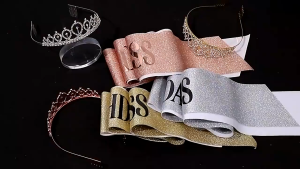 Birthday Shoulder Strap Headband Set HAPPY BIRTHDAY Etiquette Belt Ribbon Party Birthday Decoration