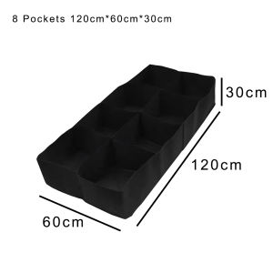 Rectangular Planting Bag Felt For Vegetables Flowers Raised Garden Bed 4/8 Pockets Multi-grid Square Plant Grow Bags