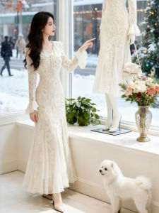 CHANGTONG | Lace Fitted Sheath Dress French Elegant Style Fashionable
