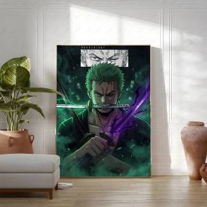 Bandai | One Piece Zoro Dark King Poster HD Art Sticky Wall Waterproof Home Living Room Bedroom
