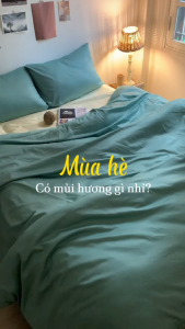 Bộ chăn ga gối 4 món Satin Cotton Runa Corner mềm mại thoáng khí Set 2 Vỏ gối 1 Ga Bo Chun 1 Vỏ Chăn