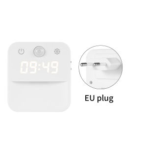 Human Body Induction Night Light Clock with EU/US Standard Socket 110V-220V Infinite Dimming Three Color Switching Display