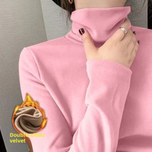 Double-Sided Dralon Turtleneck Bottoming Shirt Womens Long Sleeve Elegant 2023 Fall and Winter New Arrival Niche Style Western Style All-Matching Heattech Tops