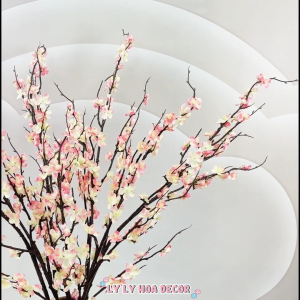 Hoa Anh Đ ào Cổ 4 Nhánh thân gỗ Trang Trí Nhà Cửa Hàng Văn Phòng Sự Kiện. Hoa Lụa Decor