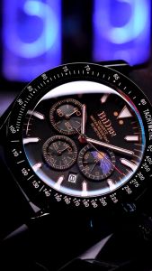 BIDEN Jam Tangan Pria Original Tahan Air Olahraga Multi Fungsi Dial Chronograph Gelang Kulit Kasual